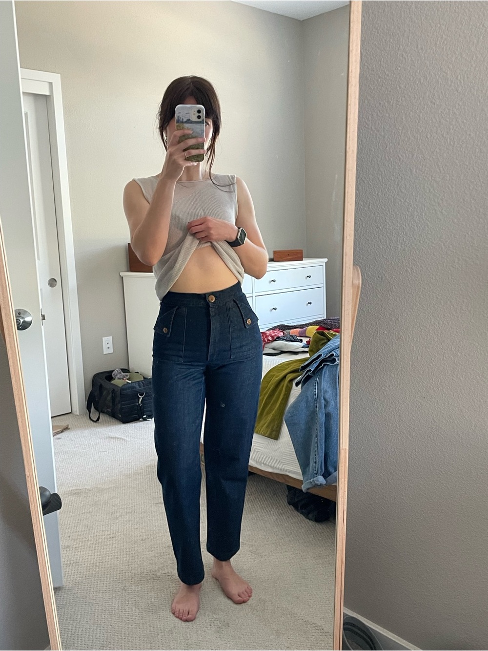 Ilana Kohn High-Rise Dark Navy Straight Leg Jeans